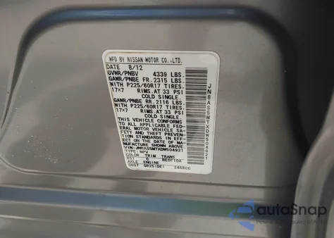 2013 Nissan Rogue Sv z USA, uszkodzony, nr VIN JN8AS5MTXDW504921